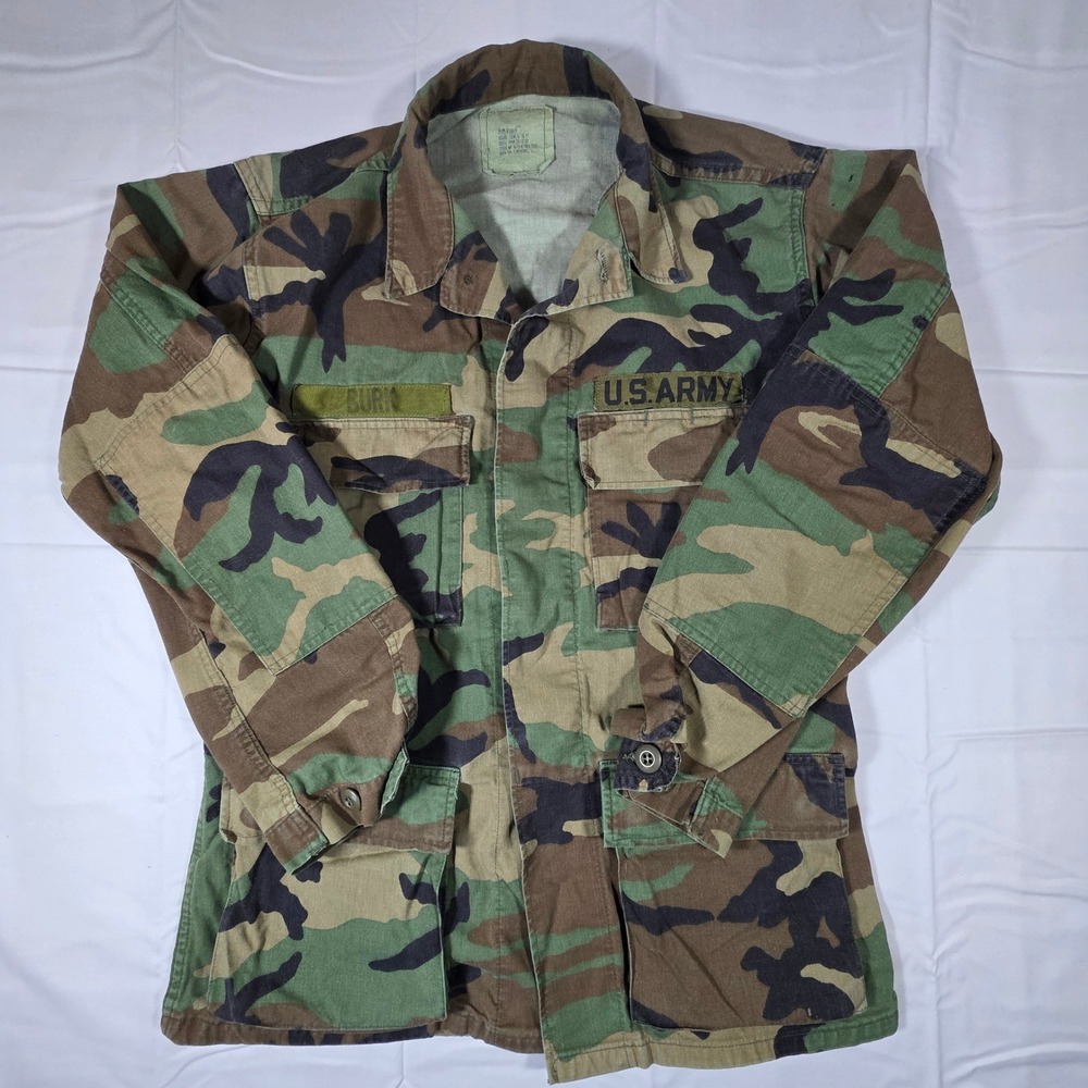 US Army Woodland Camo BDU Field Jacket Small Regular Military Issue Coat